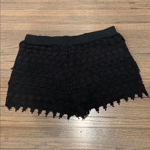 Express lace black shorts